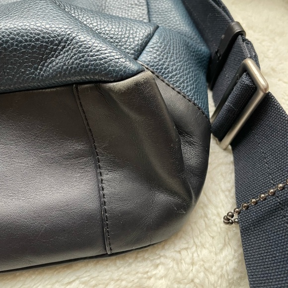 Coach Camden Blue Leather Crossbody Laptop Messenger Map Bag - Picture 9 of 15